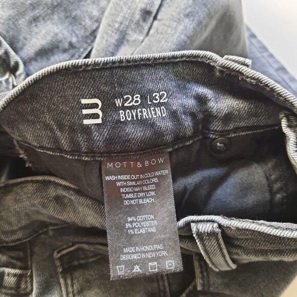 Mott & Bow Jeans Womens 28x32 Gray Black Boyfriend Slim‎ Straight Stretch Denim - Picture 5 of 11